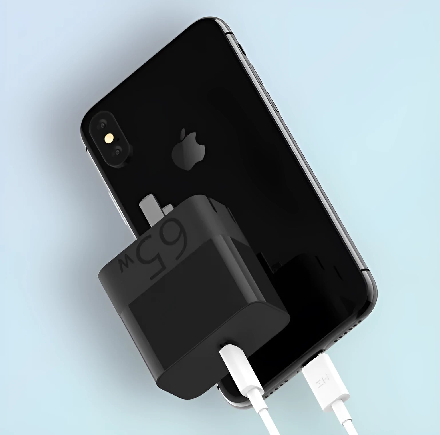 Black ZMI USB-C 65W notebook power adapter with compact design