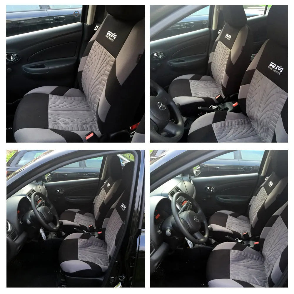 Set of cotton-padded car seat covers for General Motors in black, blue, brown, and red options