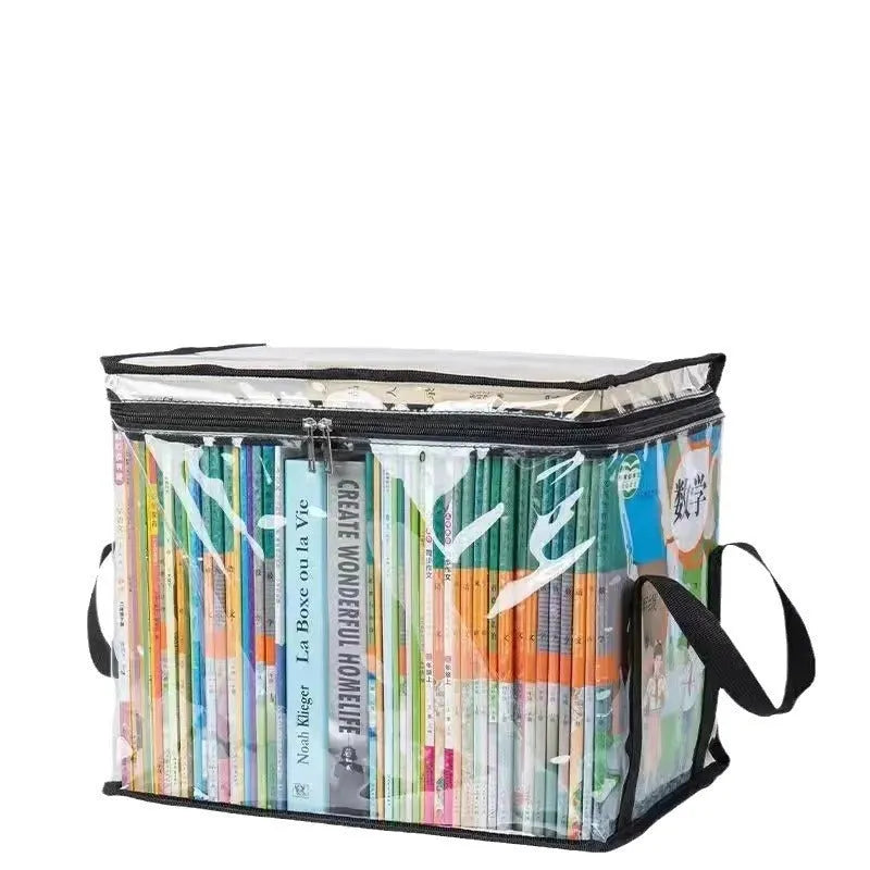 Large white foldable PVC storage bag with transparent panel and carry handles.