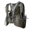 Men's grey green cotton vest with functional pockets in loose street fashion style