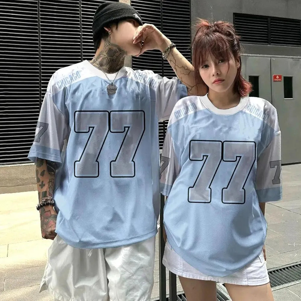 Men's 3D digital print basketball T-shirt with loose fit, short sleeves, in polyester, summer style