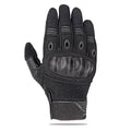 Tactical full finger motorbike gloves with touch screen, knitted fabric, autumn riding, black.