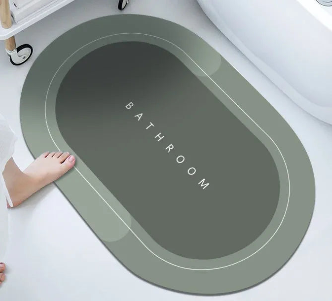 Modern diatom mud floor mat with natural rubber base in blue colour option