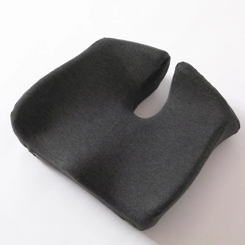 Memory foam office chair cushion in solid colour on a chair, dimensions 36x40x11cm