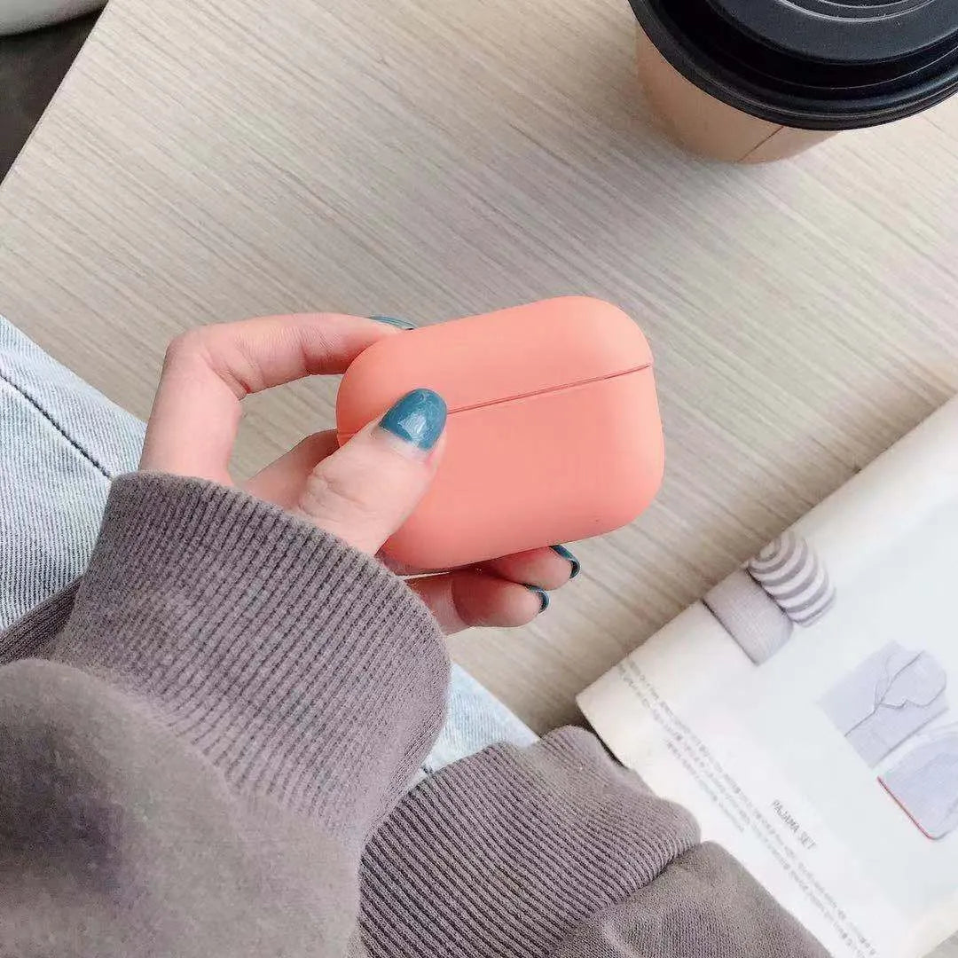 Plastic protective case for AirPods Pro headphones in a selection of different colours.