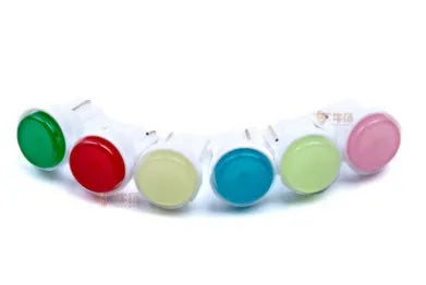T10 12V COB LED automotive indicator bulb in six colour options showing compact 2cm size