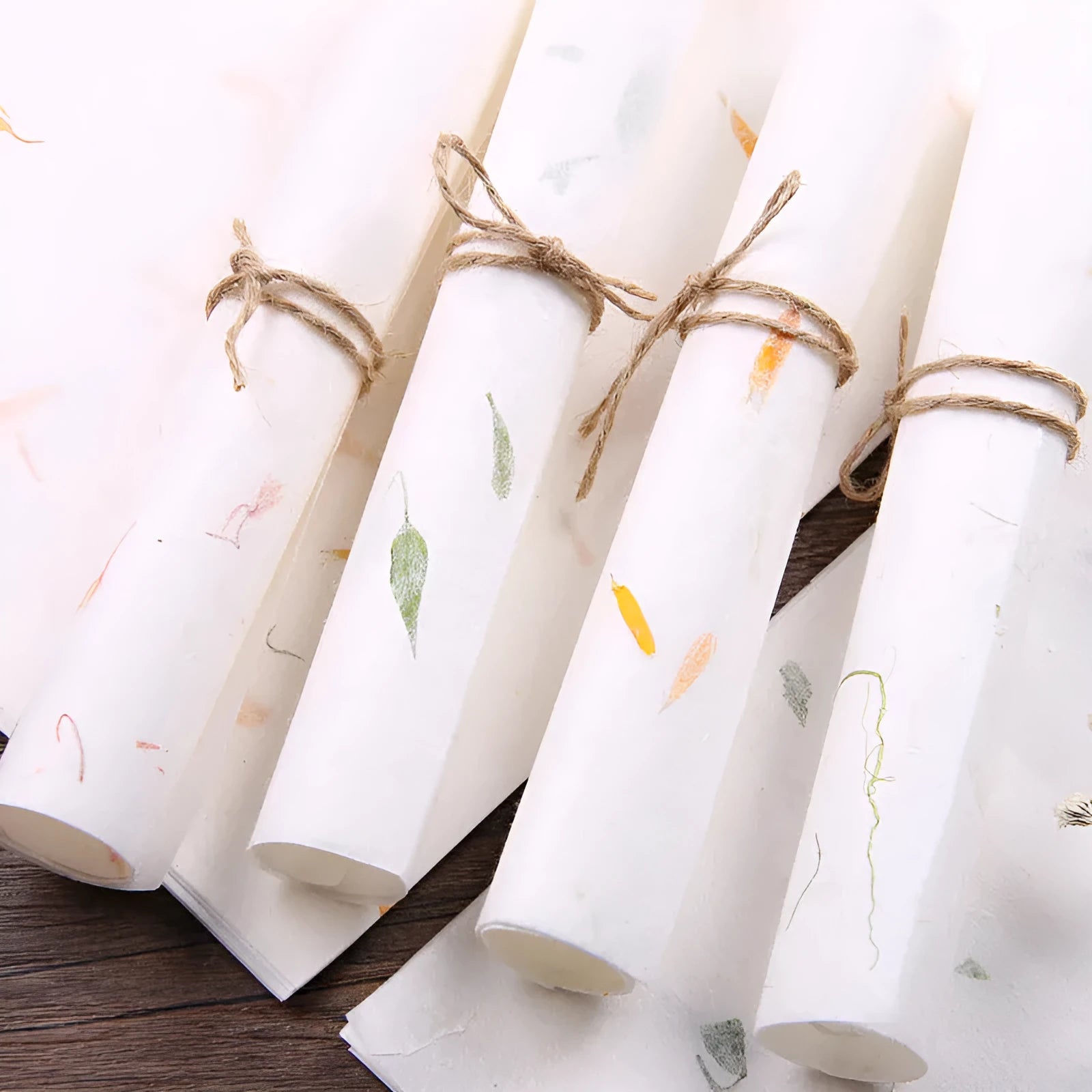 Traditional Chinese painting paper set with floral patterns in four colour variations
