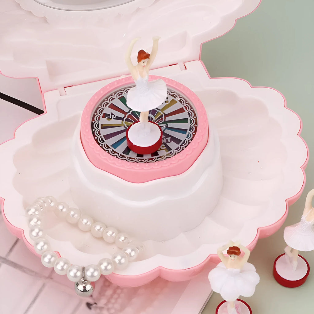 Plastic shell ballet girl music box in random colour 160x130x155mm decorative ornament