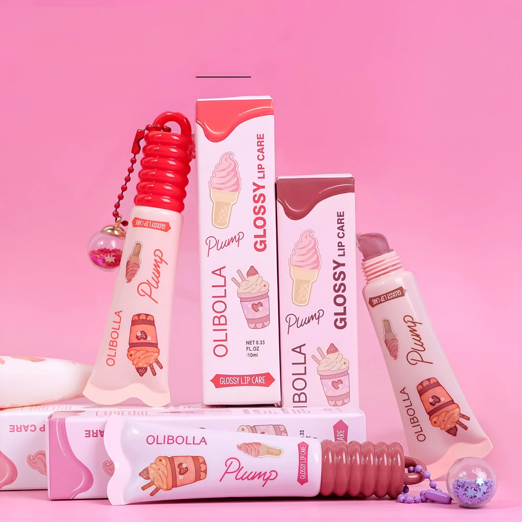 Moisturising no stain on cup lip lacquer lipstick 10ml in four shades Candy Lane, Strawberry Milk, Melon Pop, Cocoa Cookie