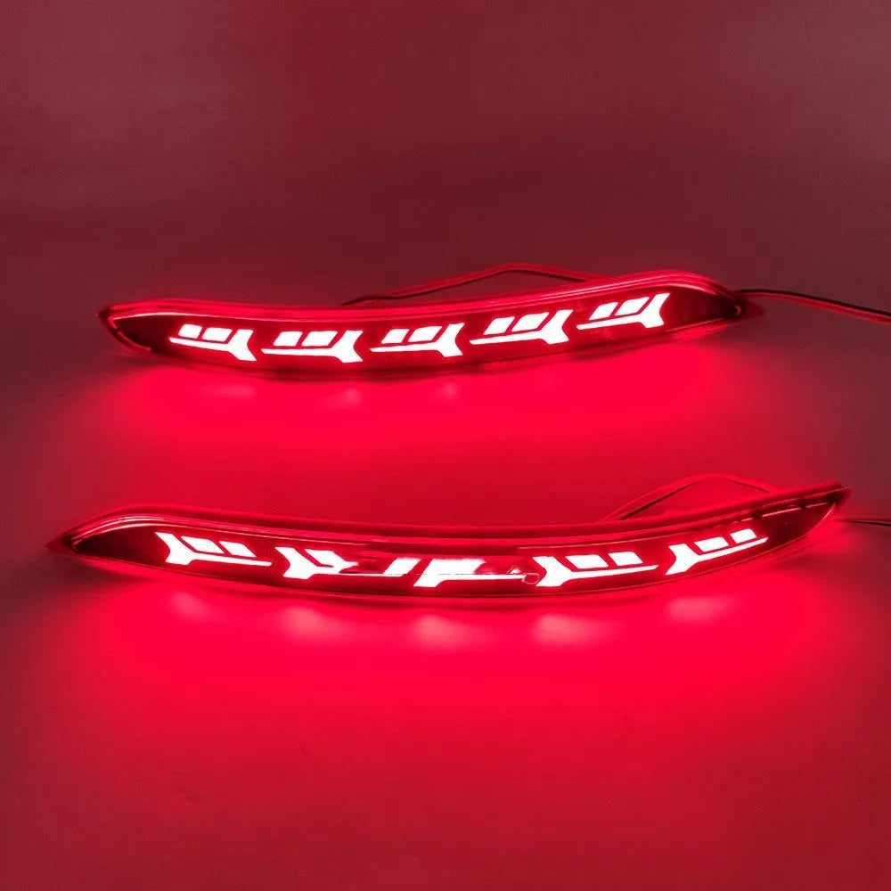 Volkswagen Sagitar rear bumper LED light with water flow pattern for brake and turn signals.