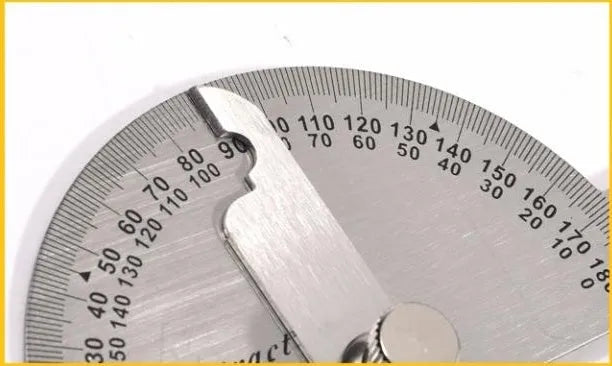 Adjustable protractor measuring square showing 0-180 degree scale with 1-degree markings.