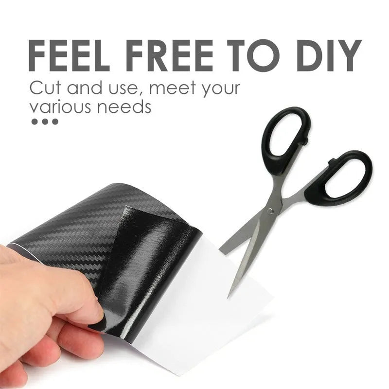 Matte carbon fibre roll for car door sill protection in various width options