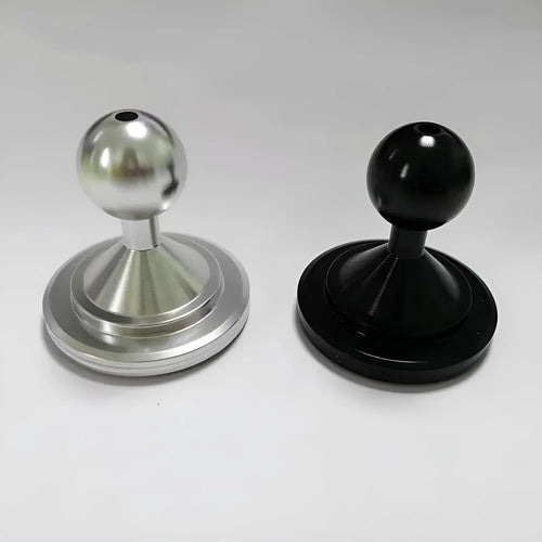 Silver and black aluminium alloy universal instrument panel mounting base plate.