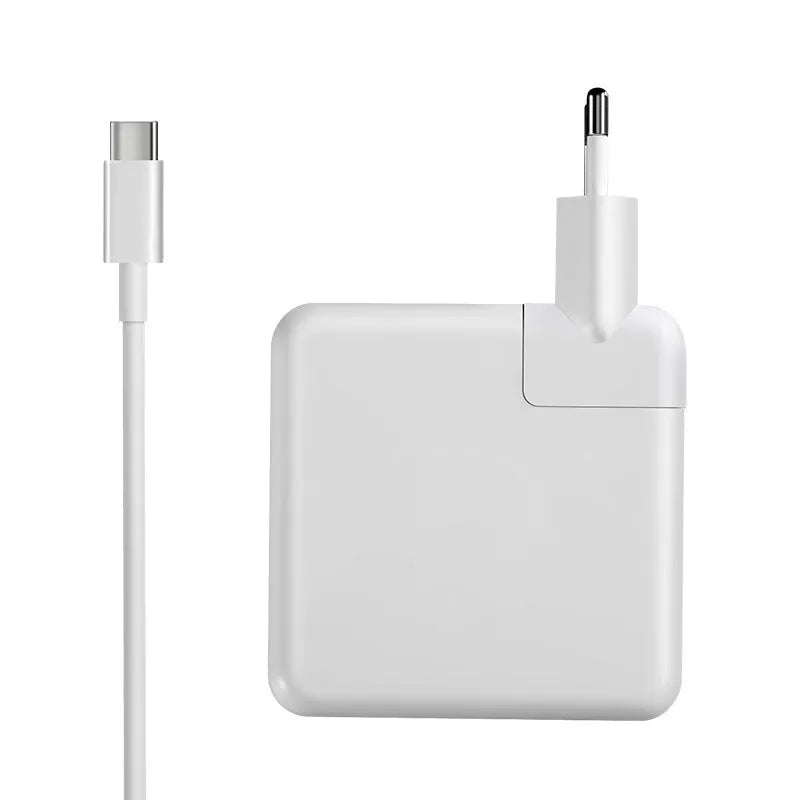 61W wireless laptop charger with international plug options in compact 7x7x3cm size