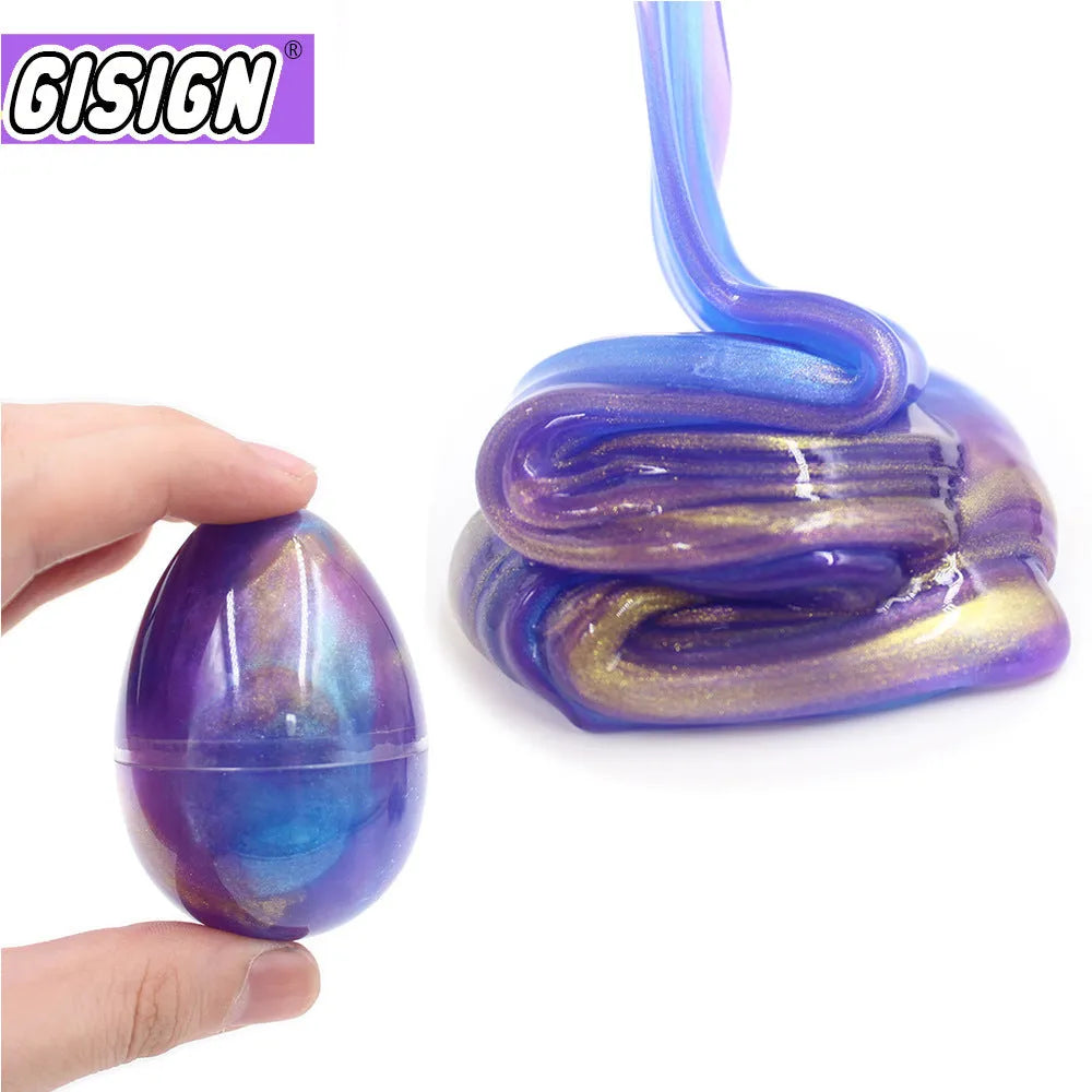 Crystal soft slime ball in blue and green colours made of resin, 50g weight