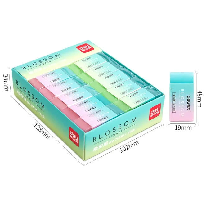 Cute translucent rubber eraser with soft edges, 4.8 cm long, for school pencil use