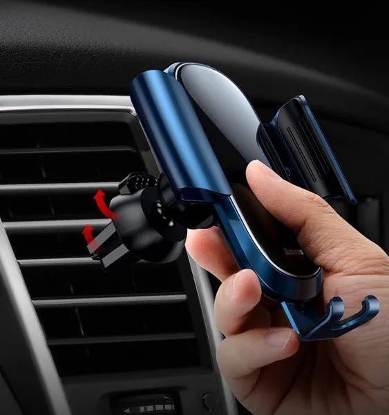 Universal smart car bracket mobile phone holder showing 360-degree rotation and adjustable clamping arms