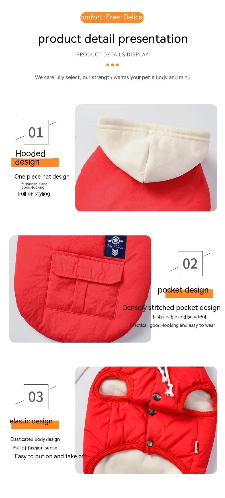 Cotton dog vest in black, pink, and red for small to extra large dogs