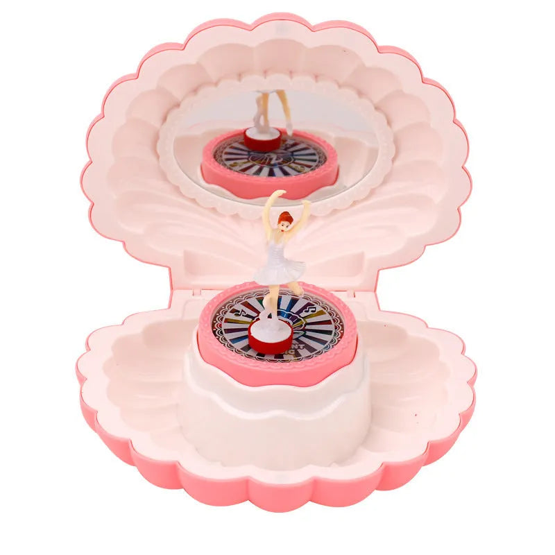 Plastic shell ballet girl music box in random colour 160x130x155mm decorative ornament