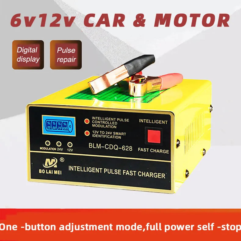 BT-168 12V 24V car battery charger with American plug for lead-acid batteries