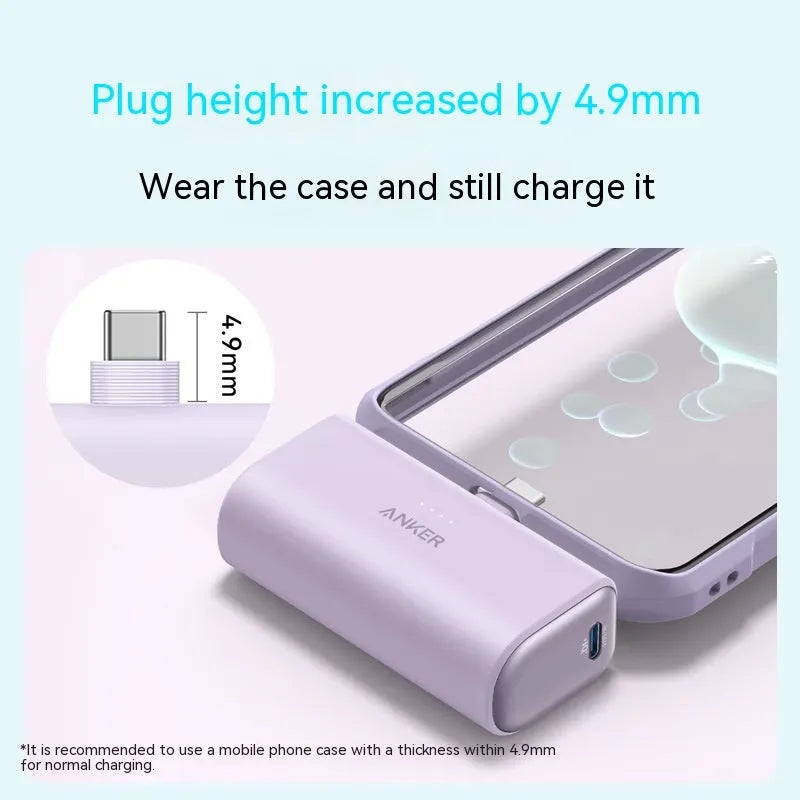 Compact capsule-shaped power bank in choice of colours with Type-C port and foldable USB-C head
