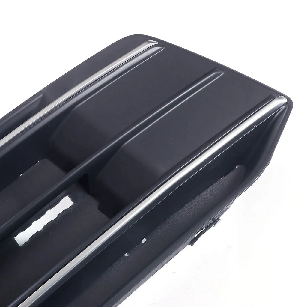 Audi Q5 2018-2022 black ABS plastic front bumper lower grille frame pair, left D154L and right D154R.
