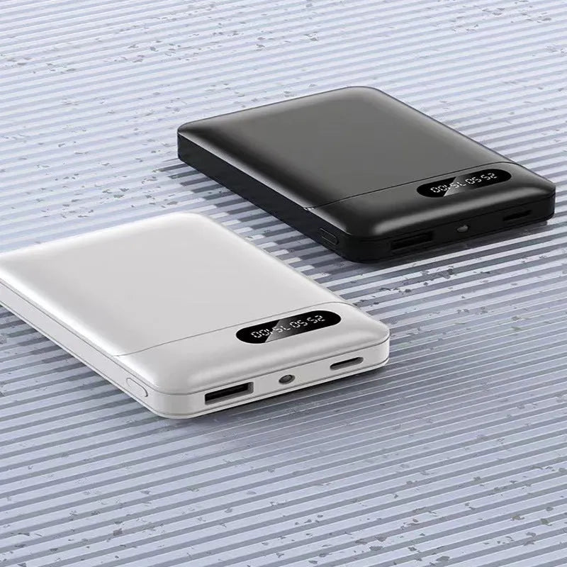 A21 model portable power bank in black or white with multiple USB charging ports