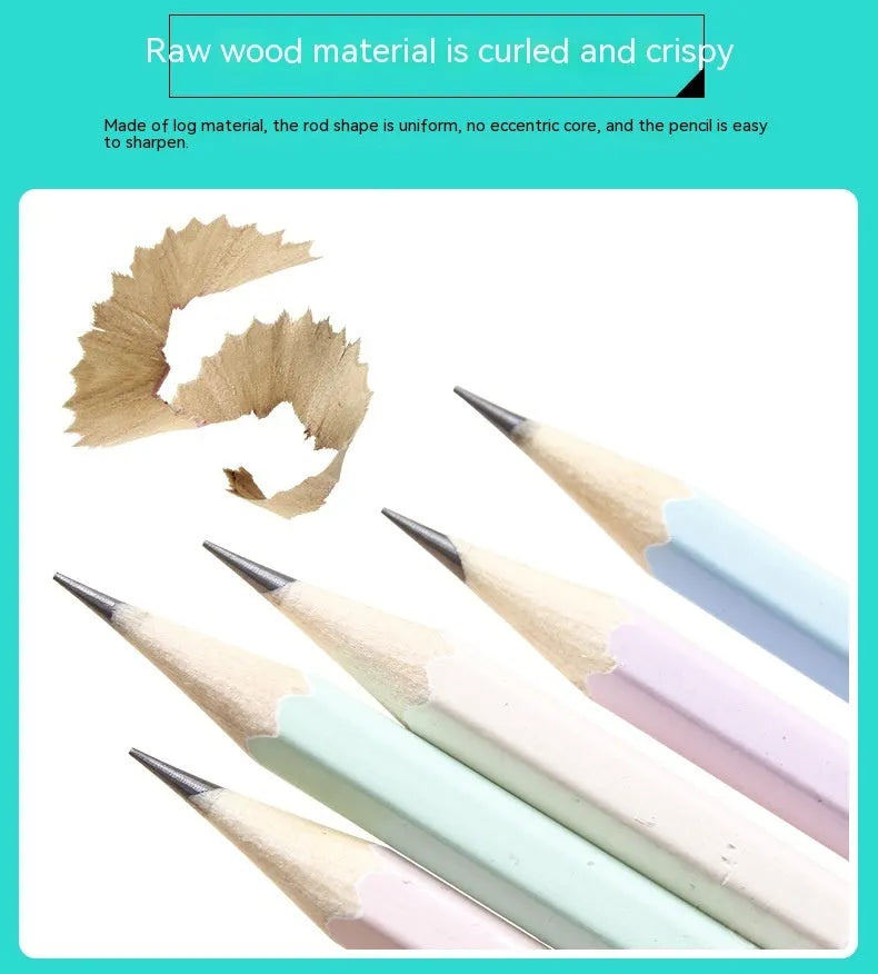 Wooden barrel containing 50 six-angle Basswood thermal transfer HB pencils.