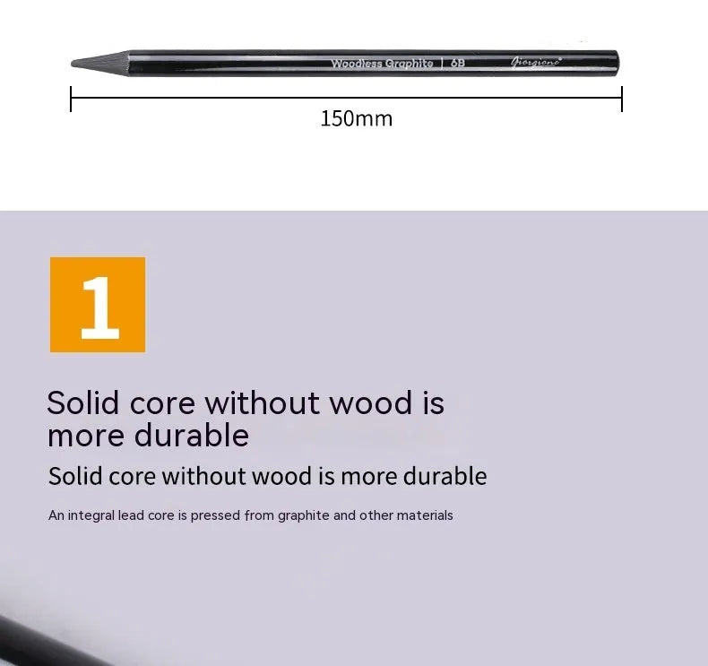 Set of nine wooden drawing pencils, six graphite and three carbonized, on a suction card.