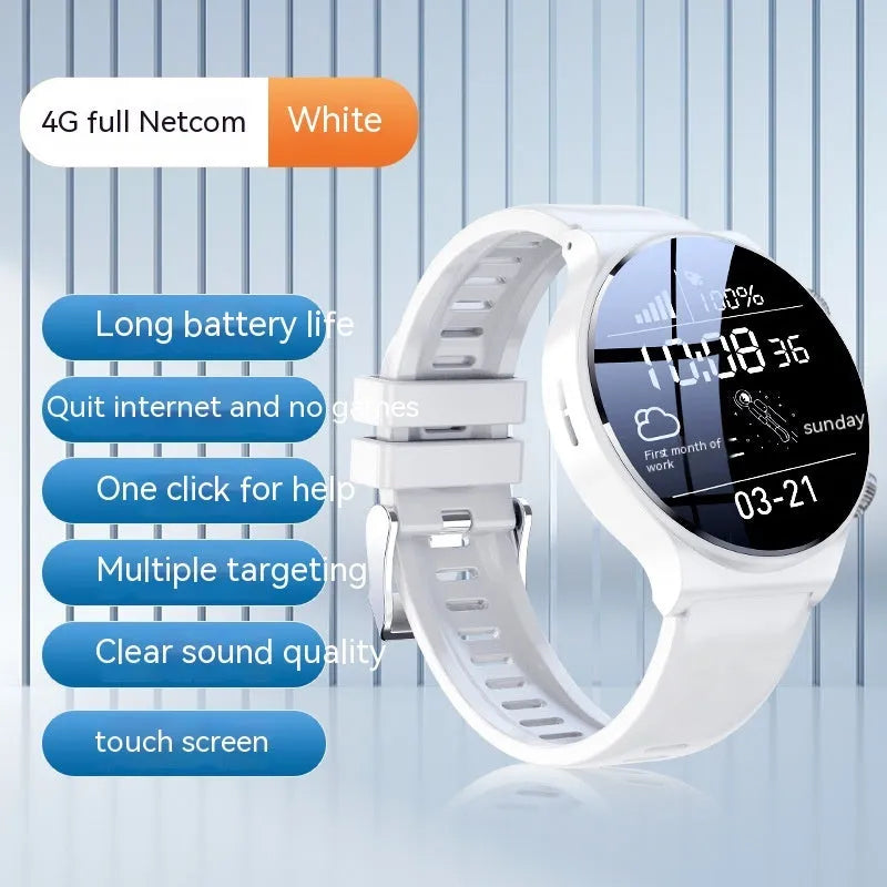 Black and white Fashion Personality Video Smart Watch showing 1.28-inch screen on wrist.