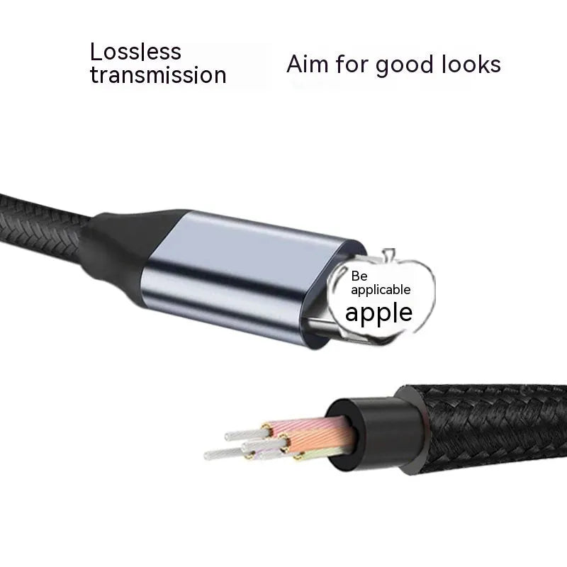 Lightning to 3.5mm male AUX audio adapter cable in black woven finish