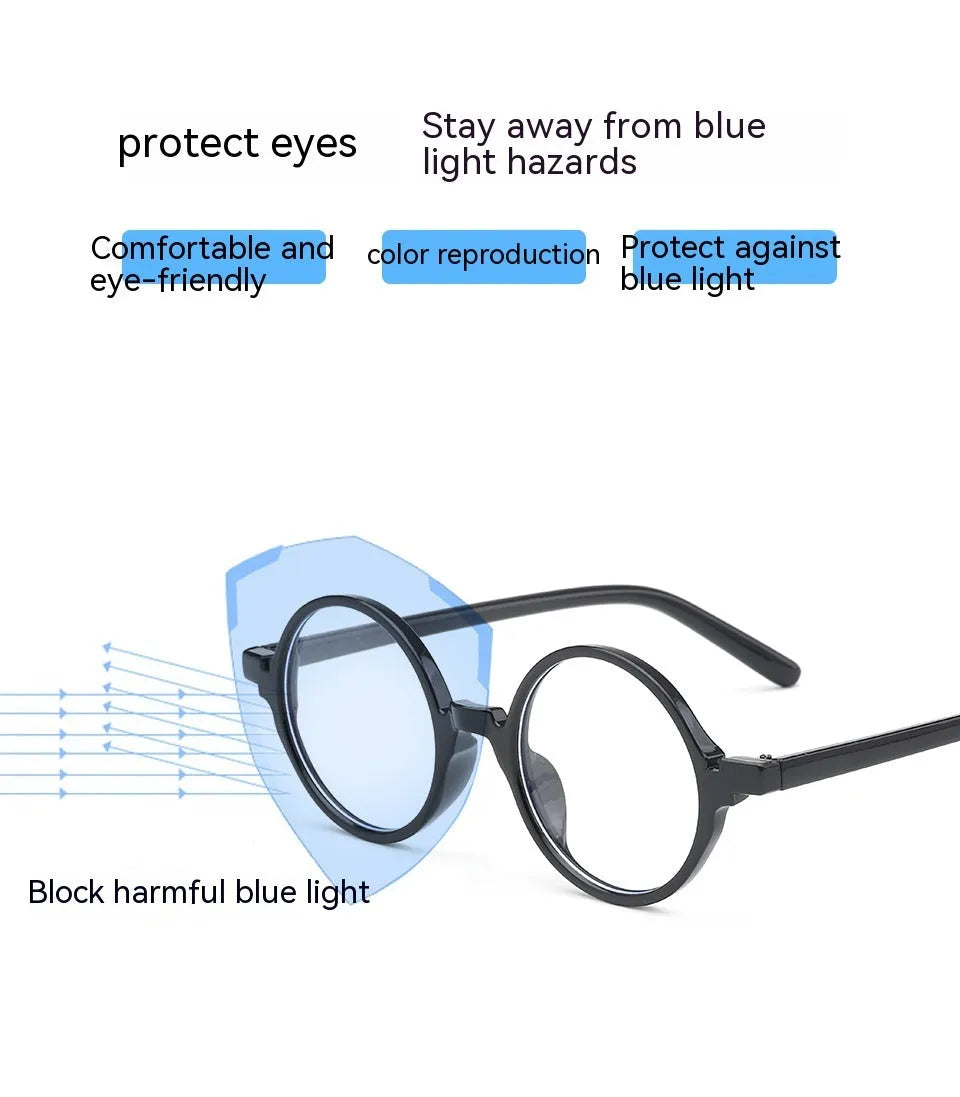 Retro round flat mirror glasses in four colour options for fashion accessories