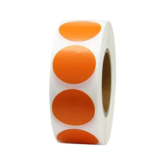 500 Pcs/Roll Chroma colour code point label stickers 2.5cm round with ten colour options