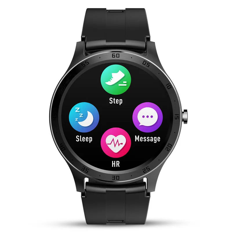 S20 smart bracelet in black with 1.28-inch screen on wrist strap