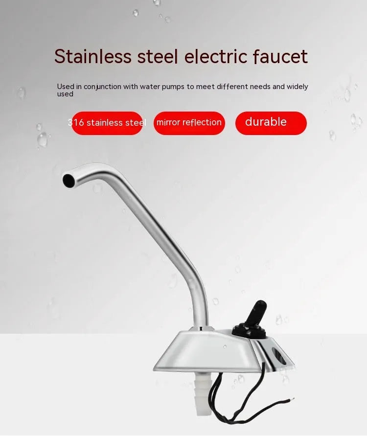 316 stainless steel RV faucet with electronic control and rotating spout