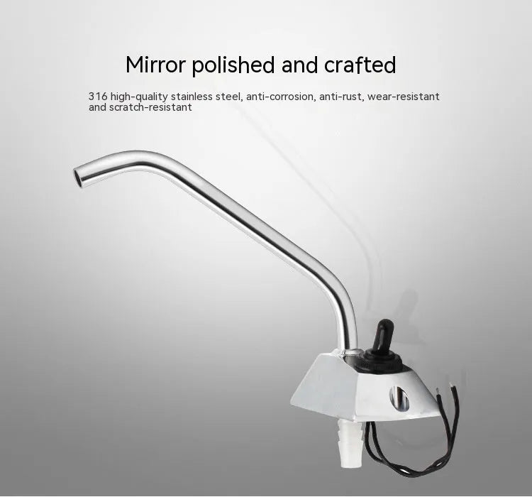 316 stainless steel RV faucet with electronic control and rotating spout