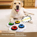 Recordable pet button dog voice acoustic generator in light green ABS plastic 4x9cm on floor