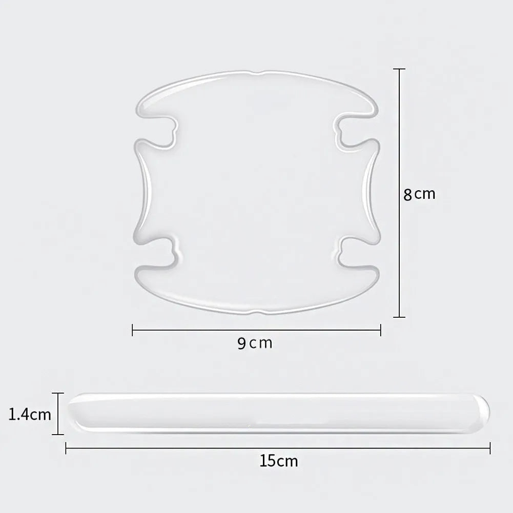 Transparent 3D car door handle protection stickers for scratch prevention