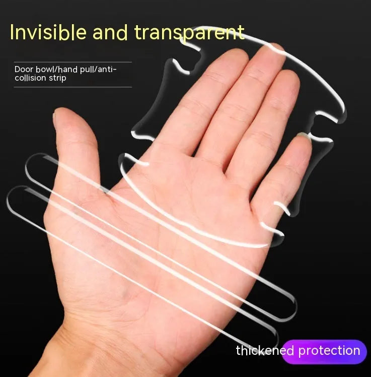 Transparent 3D car door handle protection stickers for scratch prevention