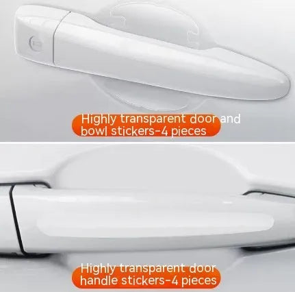Transparent 3D car door handle protection stickers for scratch prevention