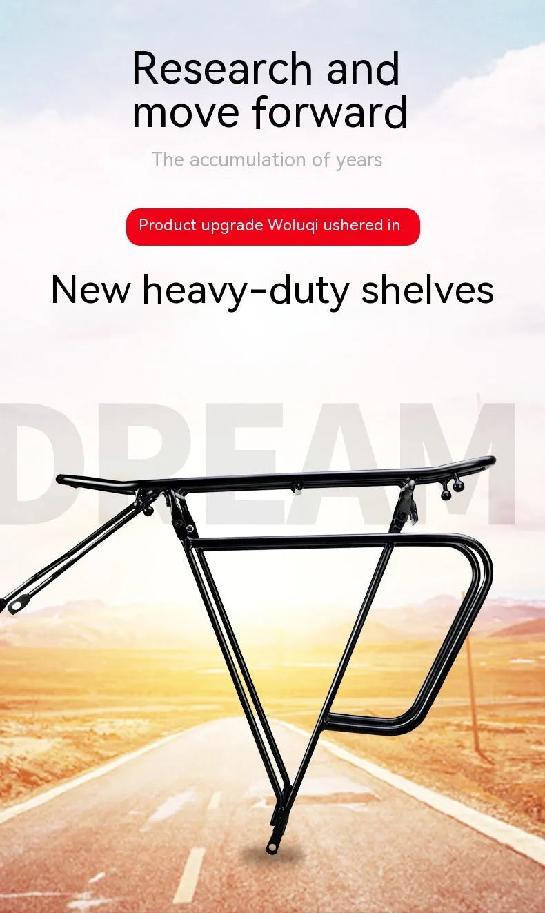 Bicycle pack shelf made of steel and aluminium alloy with screw U piece