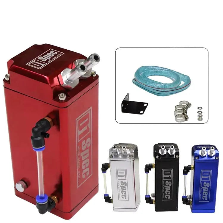 D1 double hole aluminium engine oil catch tank with 15mm fittings in a choice of four colours