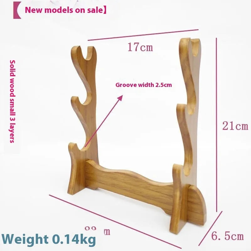 Handmade Chinese style wooden bracket shelf with multiple display layers in wooden construction