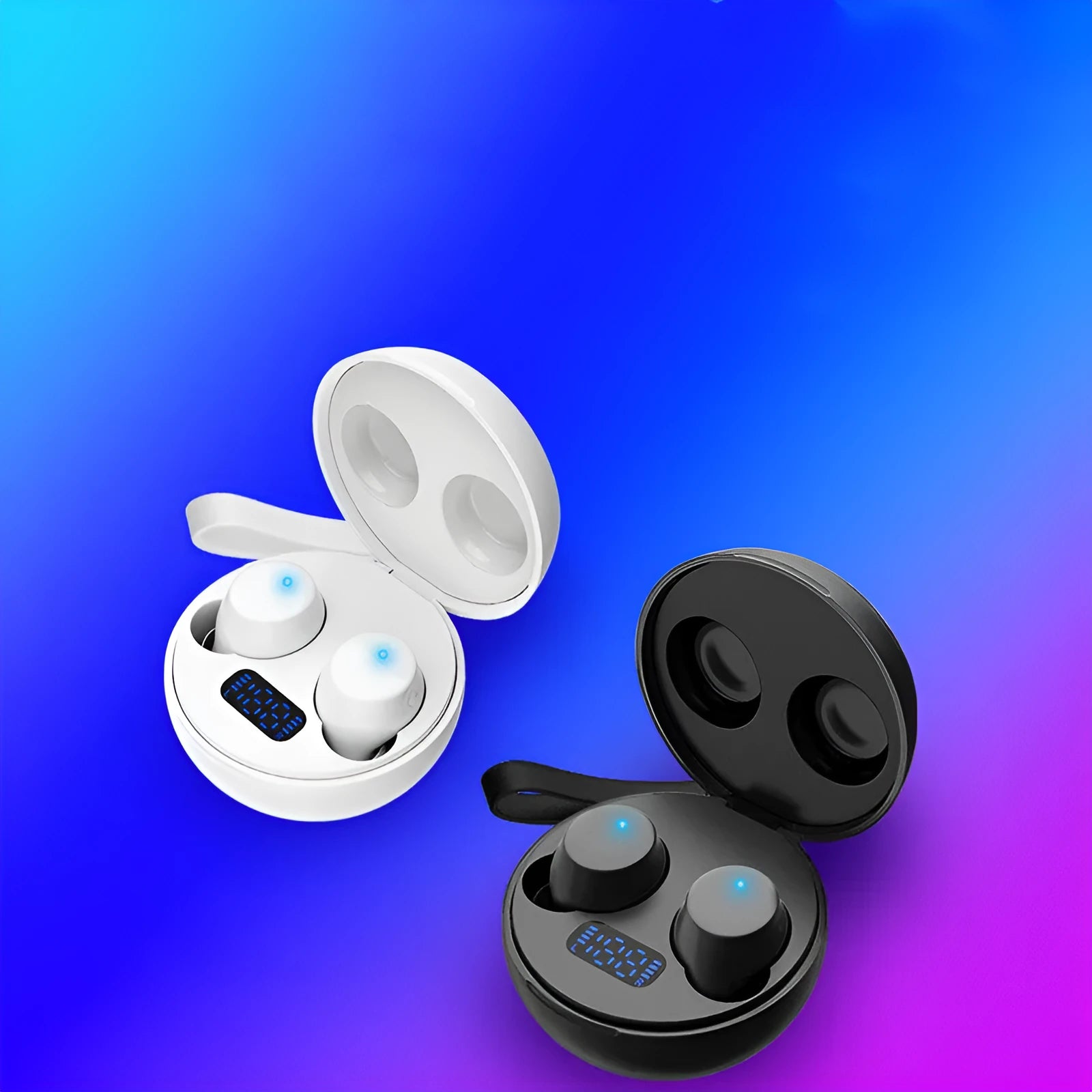 Black neck-mounted wireless sports headphones with magnetic in-ear buds on a charging case