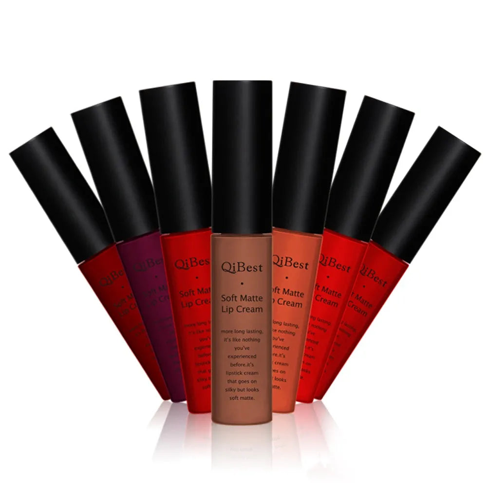 Qibest matte lipstick in single pack 20 g non-stick formula 34 colour options