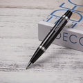 Black metal rotating ballpoint pen with compact 112mm design for business writing