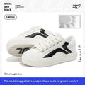 Women's low-top lace-up board shoes in blue, white black, black and white, and yellow black colour options