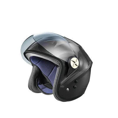 Solar smart helmet in black with Bluetooth module and solar panel on the top shell