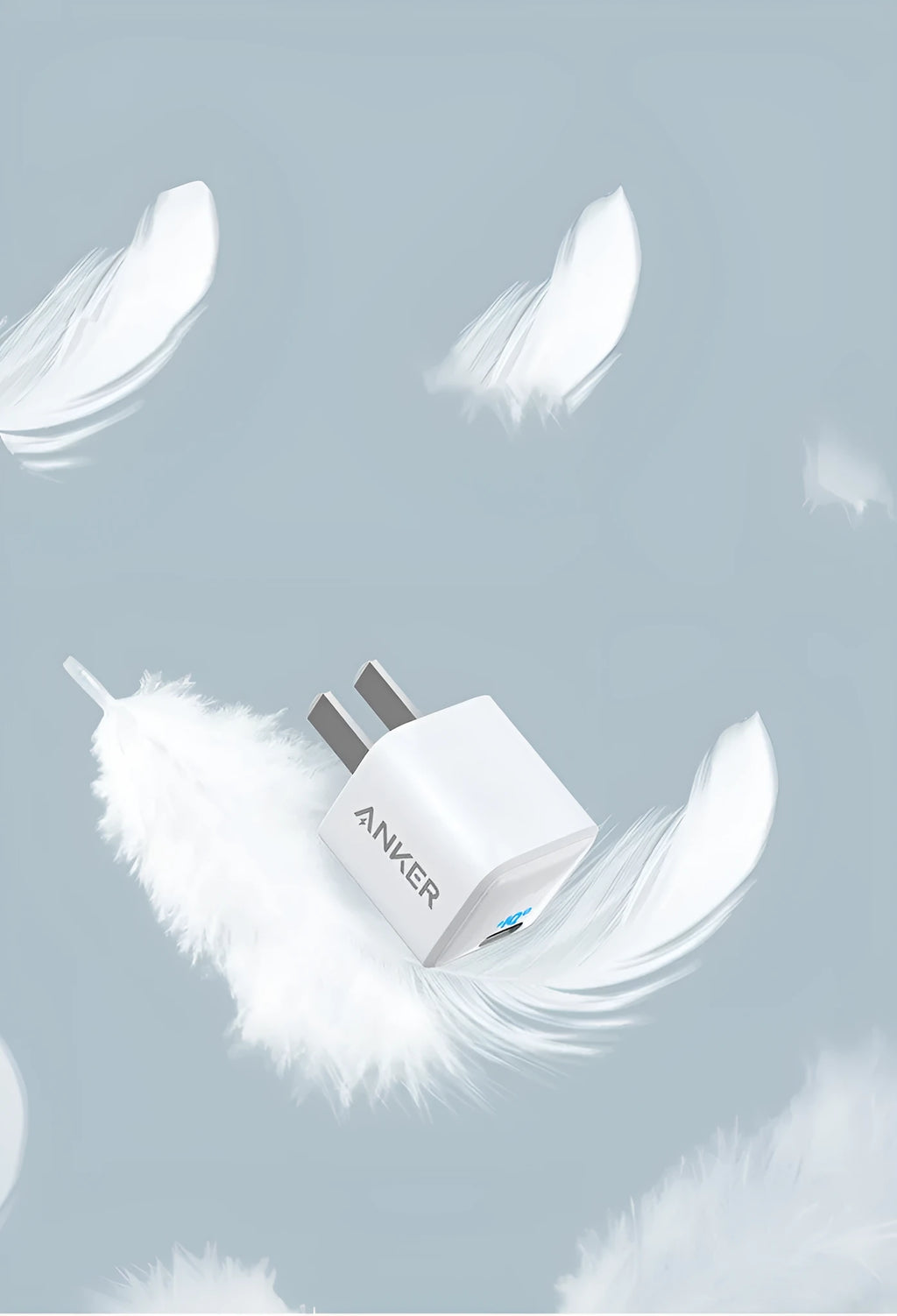 White 18W USB mobile phone travel charger with compact design and single USB interface