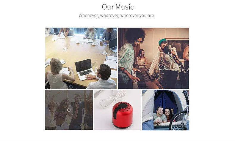 Hieha XQ11 cylindrical portable Bluetooth speaker in silver colour on a table.